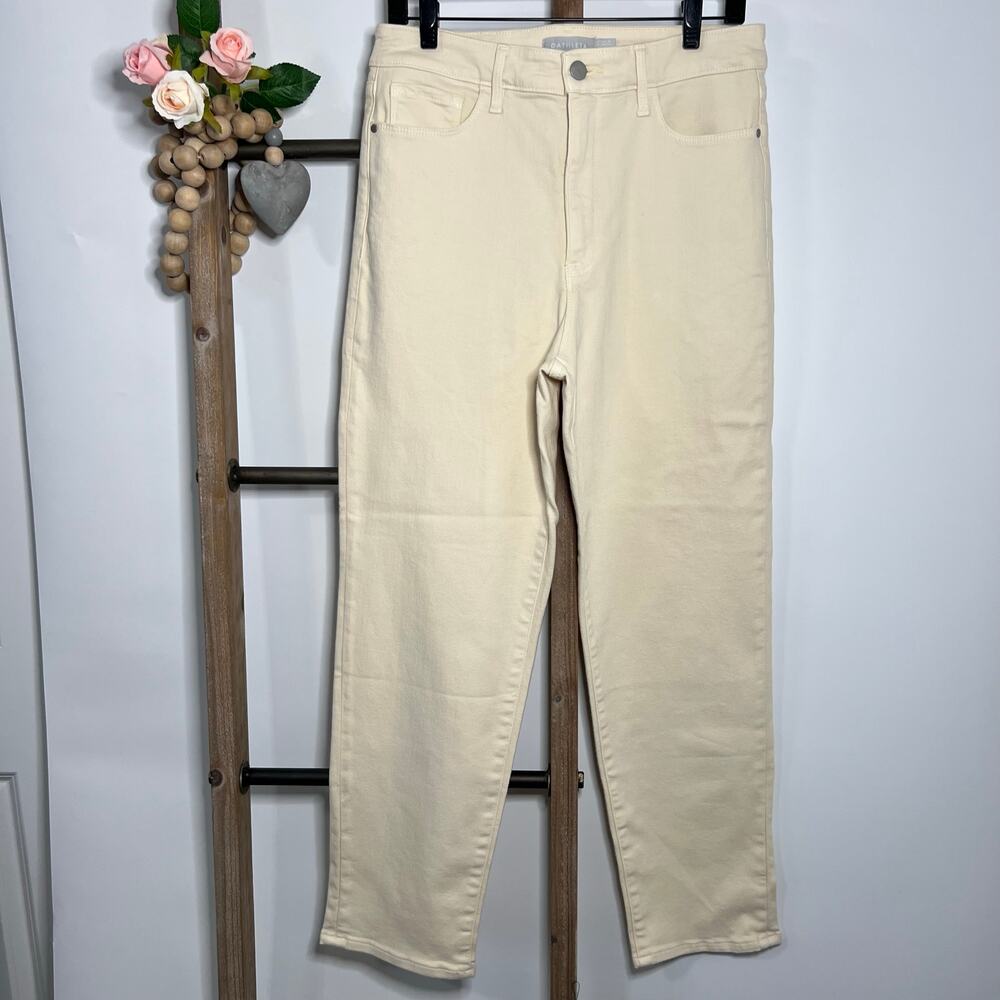 Athleta‎ Sculptek Flex Bone Cream Jeans Size 10
